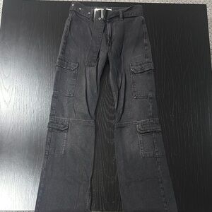 Zara Black Cargo Pants with Utility Design